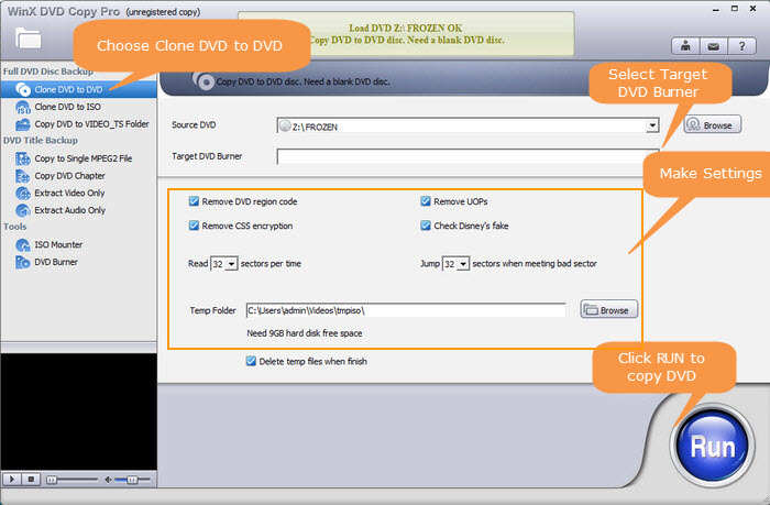 Copy DVD In Winx DVD Copy Pro