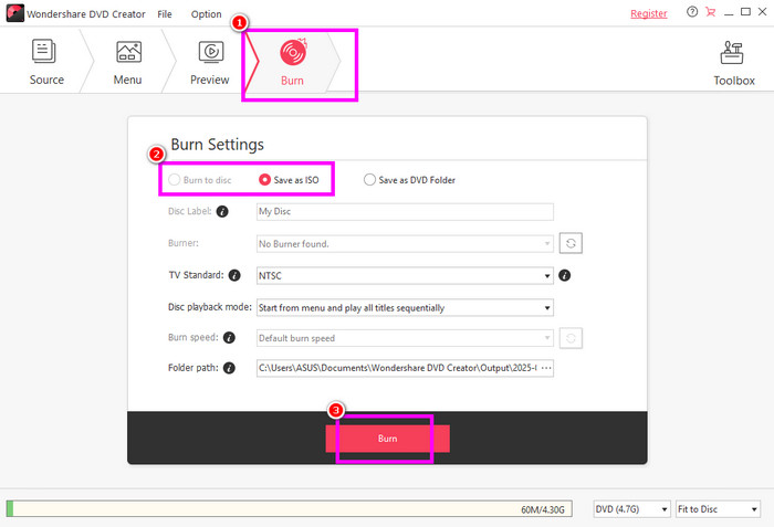 Burn Create DVD