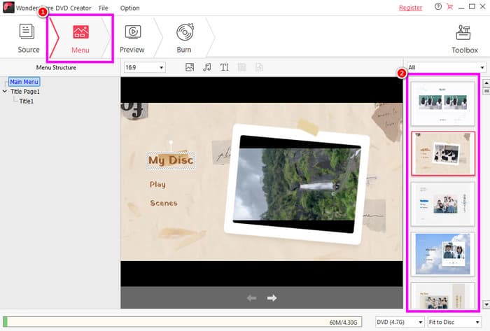 Menu Section Templates