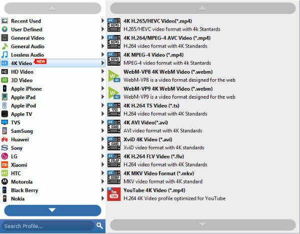 Indstil outputformat