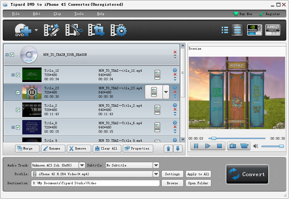 Tipard DVD to iPhone 4S Converter screenshot Tipard DVD to iPhone 4S Converter screenshot
