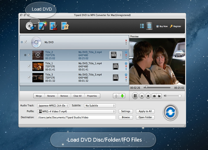 Tipard DVD to MP4 Converter for Mac 3.6.16 full