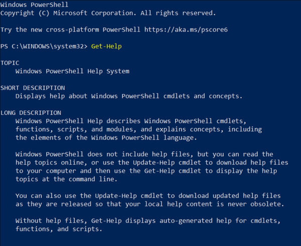 Windows do PowerShell