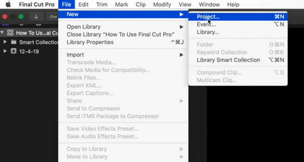 New Project Final Cut Pro