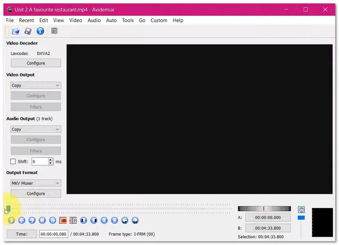 Avidemux Interface