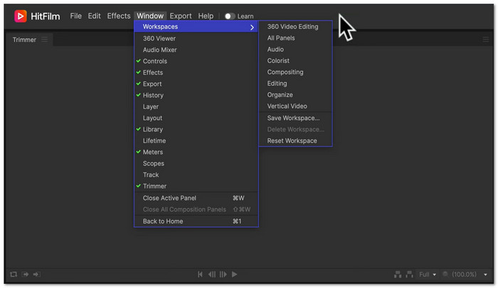 HitFilm Express Interface