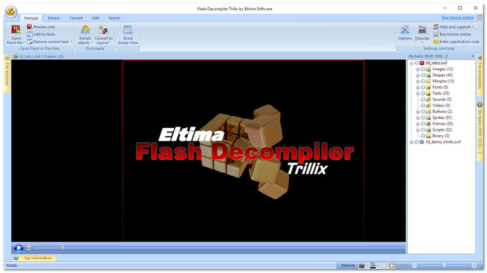 Flash Decompiler Trillix SWF Editor