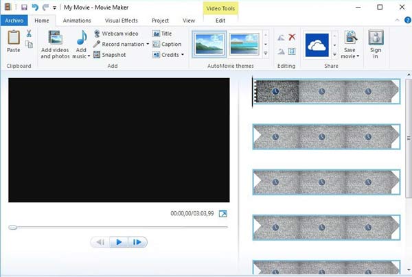 A Windows Movie Maker