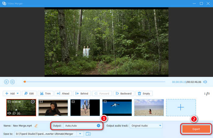 Exporter la vidéo fusionnée