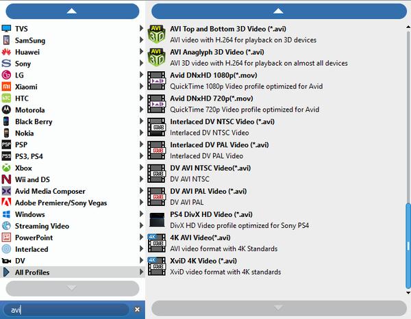 Vælg avi output fil