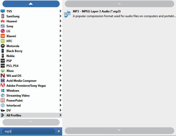 Scegli il file di output mp3