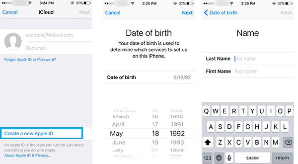 Add iCloud Account Information