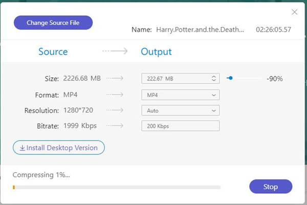 Voir le processus de compression