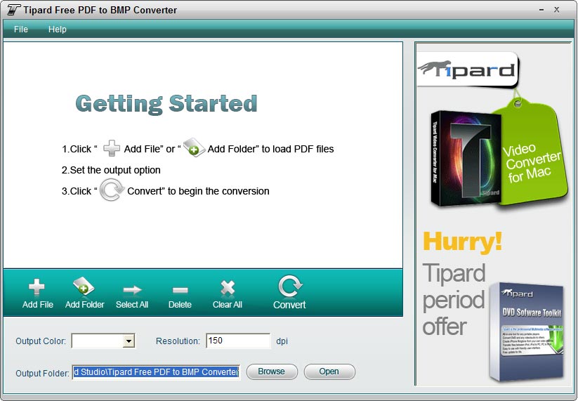 Tipard Free PDF to BMP Converter screenshot