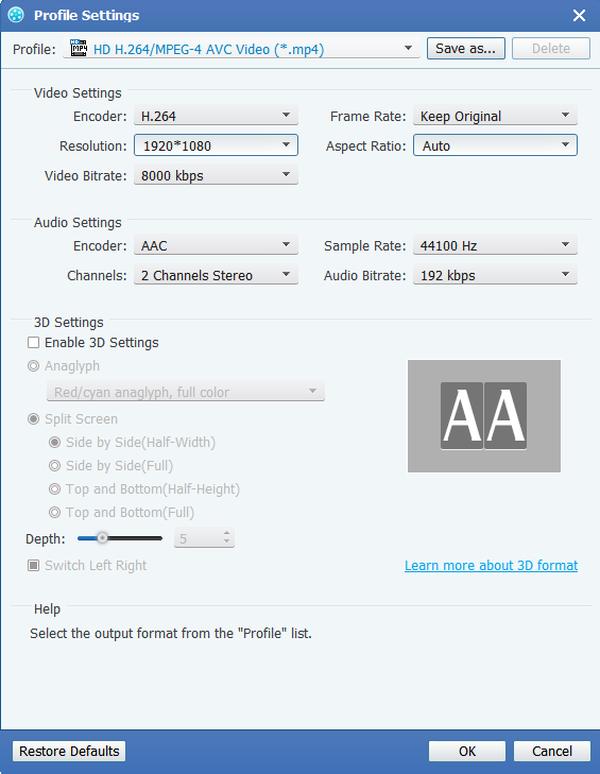 Configuraciones H.264