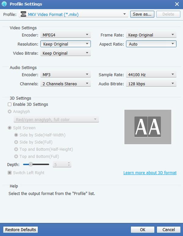 Configuración de MKV