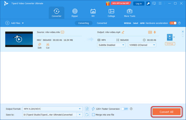 Convert MKV to MP4 Tipard