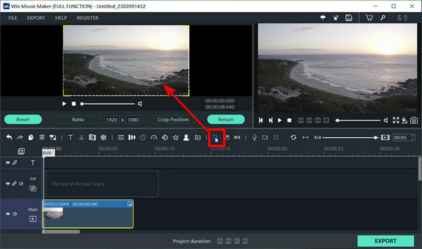 Oříznutí videa v programu Windows Movie Maker