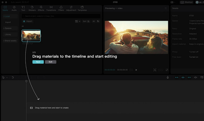 Drag Video to Timeline