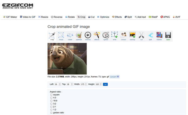 Upload gif-beskæring