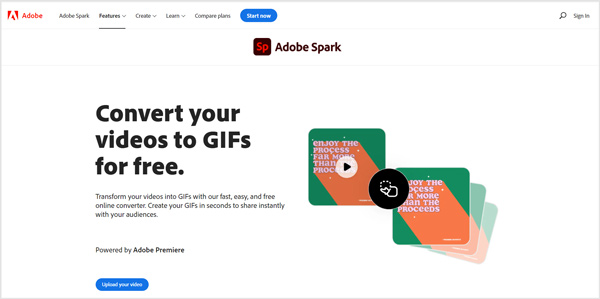 Convertisseur de vidéo en gif Adobe Spark