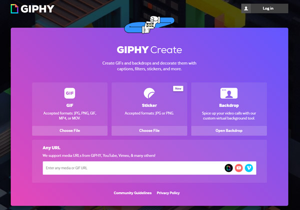 Giphy valitse tiedosto