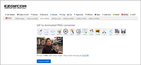 Converter gif para png Ezgif