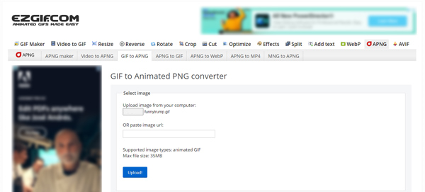 Ezgif GIF to animated png converter