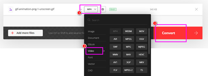Convert Gif to Video Convertio