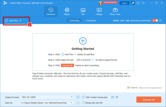 Tipard Add Files Button