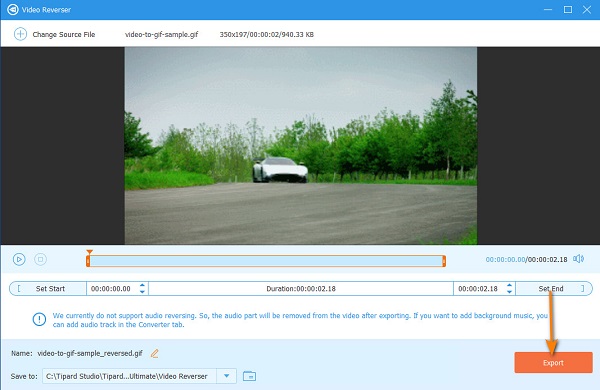 Esporta output GIF