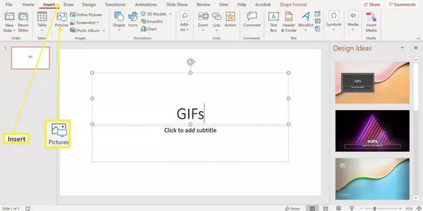 Indsæt gif i powerpoint 2010