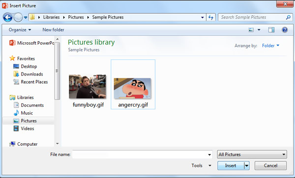 Insert picture dialog box powerpoint