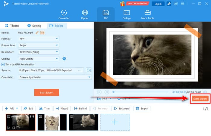 Export Button Save Tipard