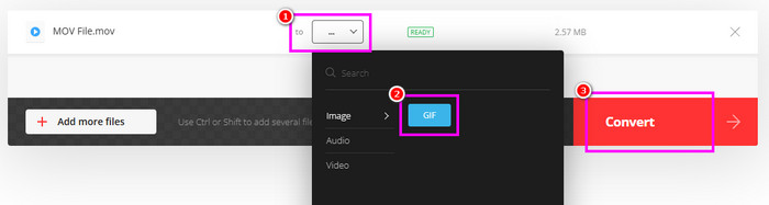 Convert MOV To GIF Convertio