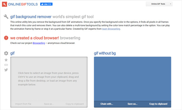 OnlineGifTools usuwa tło gif