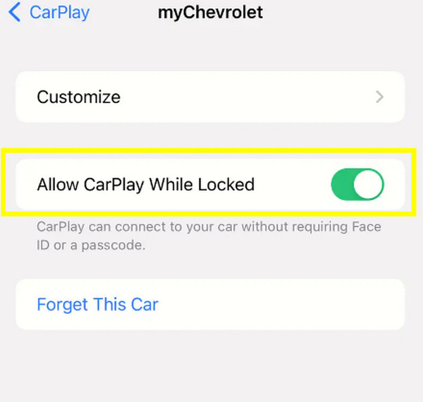 Allow Car Play iPhone