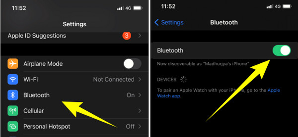 Επανεκκινήστε το Bluetooth iPhone