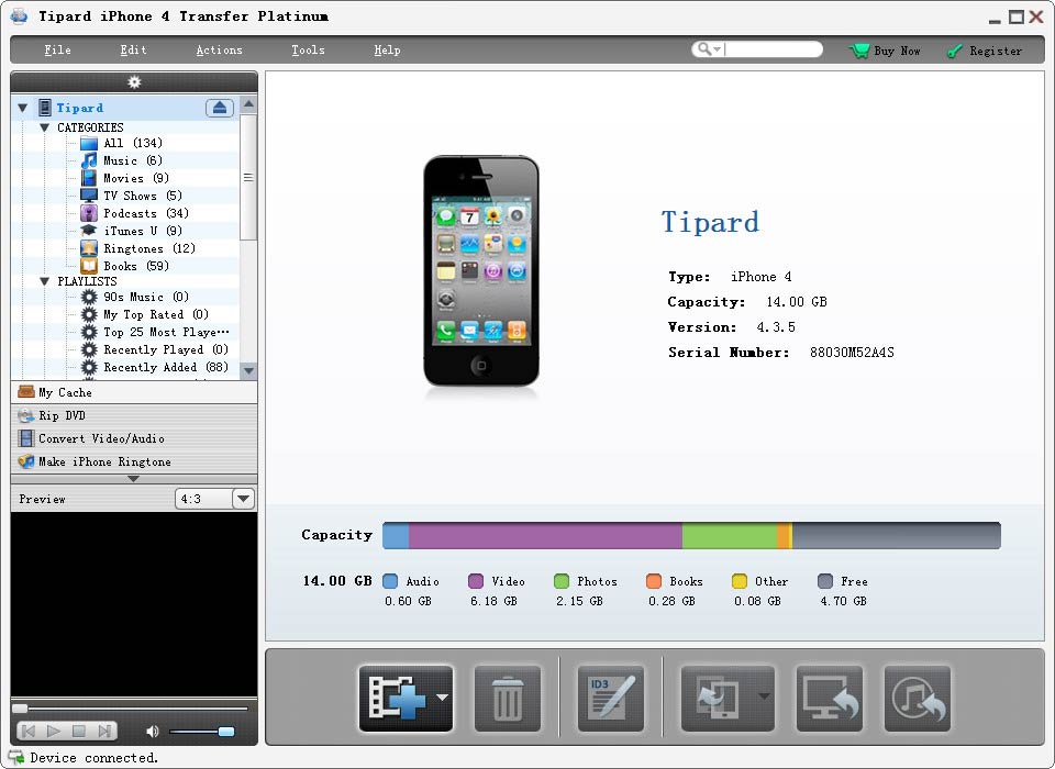 iPhone 4 Transfer - best iPhone transfer, transfer files from PC to