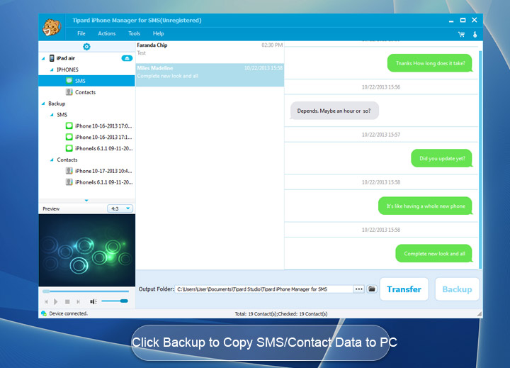 Backup di SMS su PC