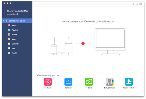 transferencia de iPhone para la interfaz mac