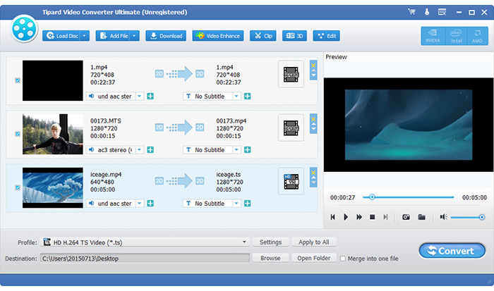 Agregar archivo MTS M2TS