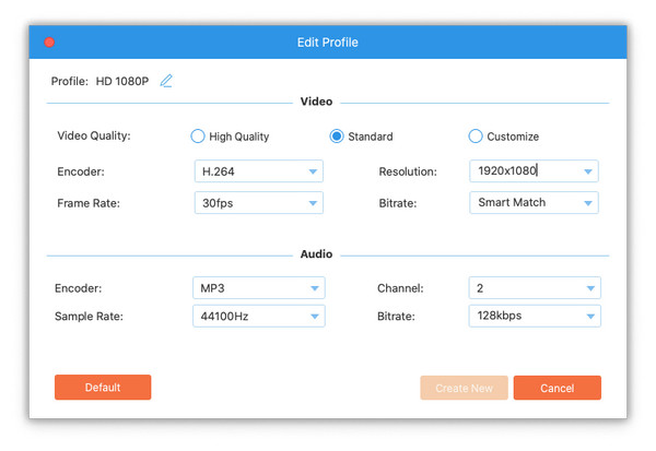 configuración de perfil