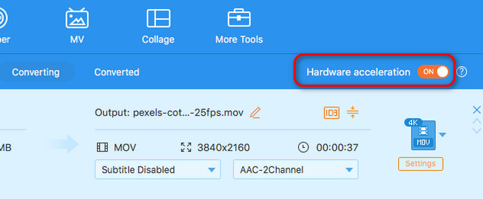 Turn on Hardware Acceleration