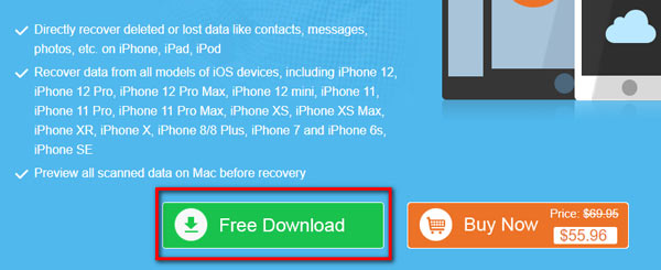 Mac için iOS Veri Kurtarma Ücretsiz İndirme