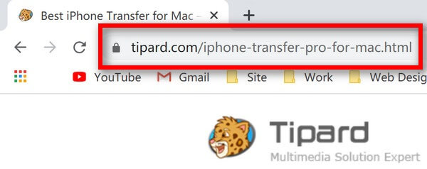 URL de transfert iPhone