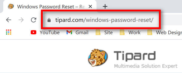 URL di reimpostazione della password di Windows