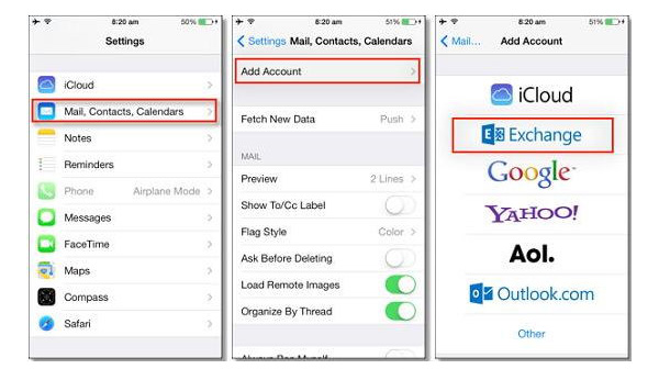 Aggiungi posta, calendario e contatti di Outlook al tuo iPhone