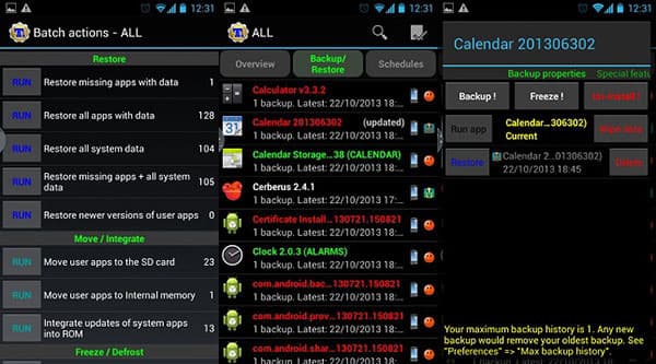 Aplicación Titanium Backup