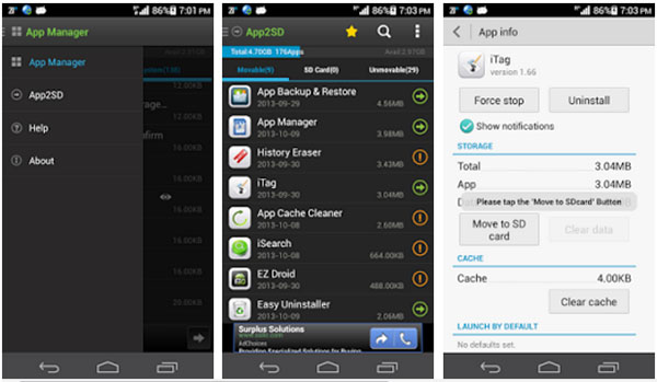App2SD y Administrador de aplicaciones: ahorre espacio